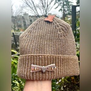 Kurt Geiger Gold Knit Beanie